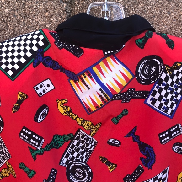 Vintage Gianna Shirt Blouse Sz 12 Vegas Gambling - Picture 5 of 6